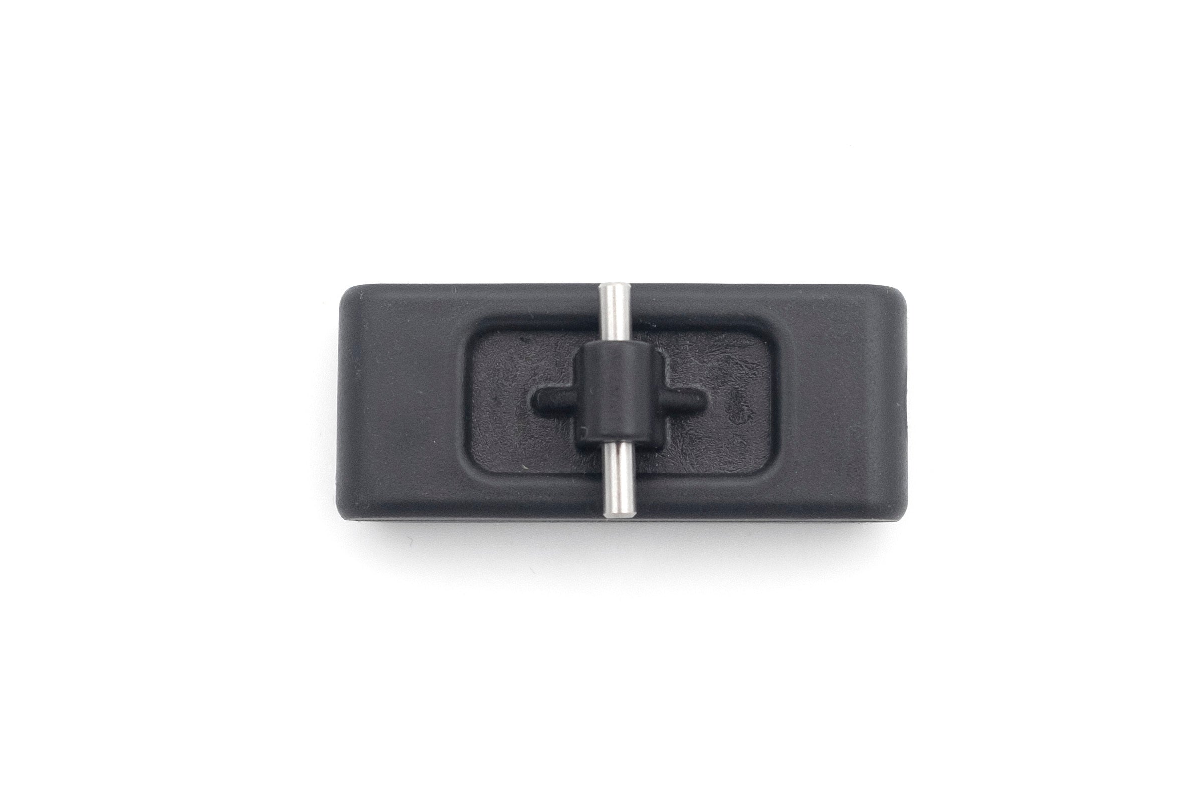 PTM Gen2 Clamp Wake Feet, black rectangular device with metal pin and adjustable clamp for securing equipment.